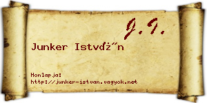 Junker István névjegykártya